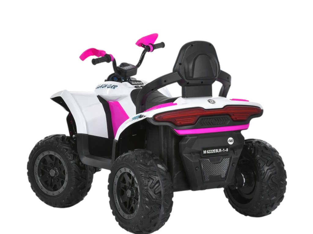 Электроквадроцикл, M 6222EBLR-1-8, 4×35 Вт, музыка и светло, бело-розовый, Bambi Racer