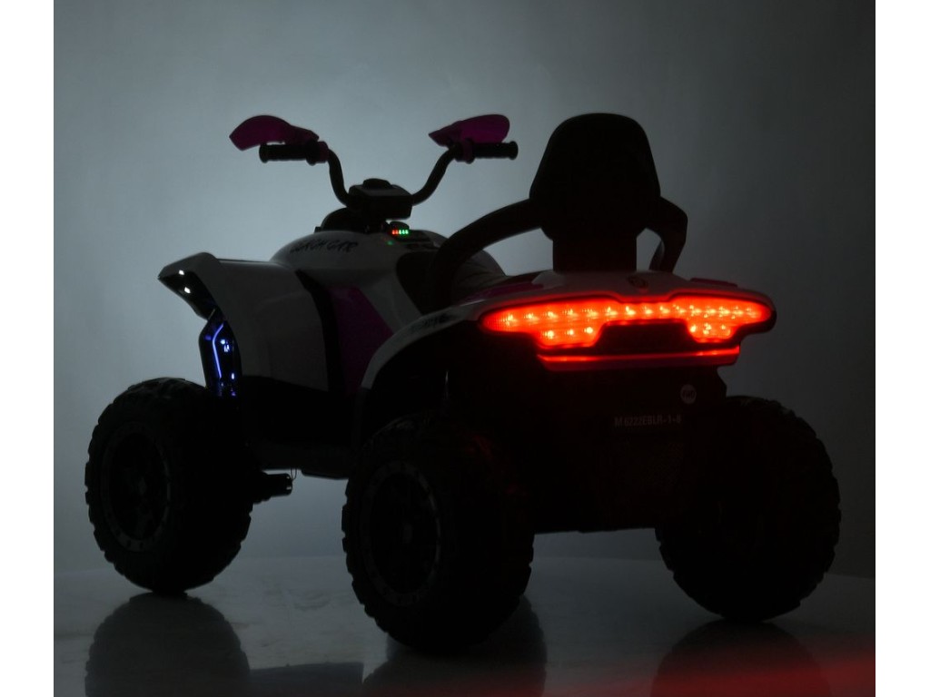Электроквадроцикл, M 6222EBLR-1-8, 4×35 Вт, музыка и светло, бело-розовый, Bambi Racer