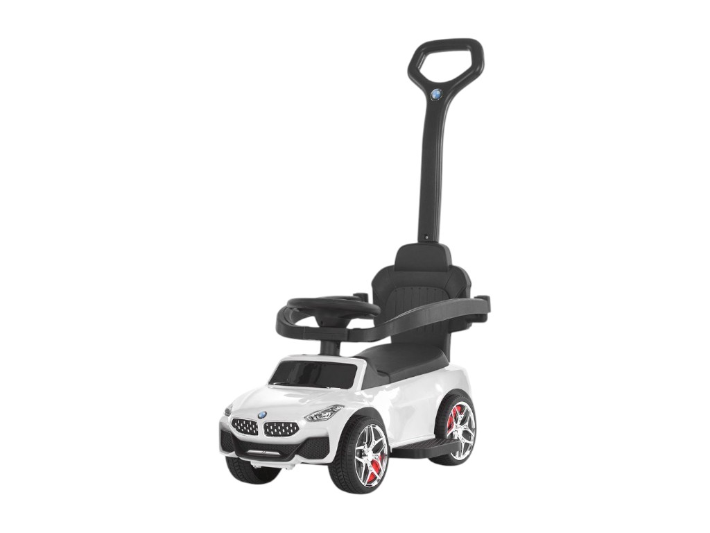 Каталка-толокар, M 6253EL-1 белый, подставка для ног, родительская ручка, Bambi Racer