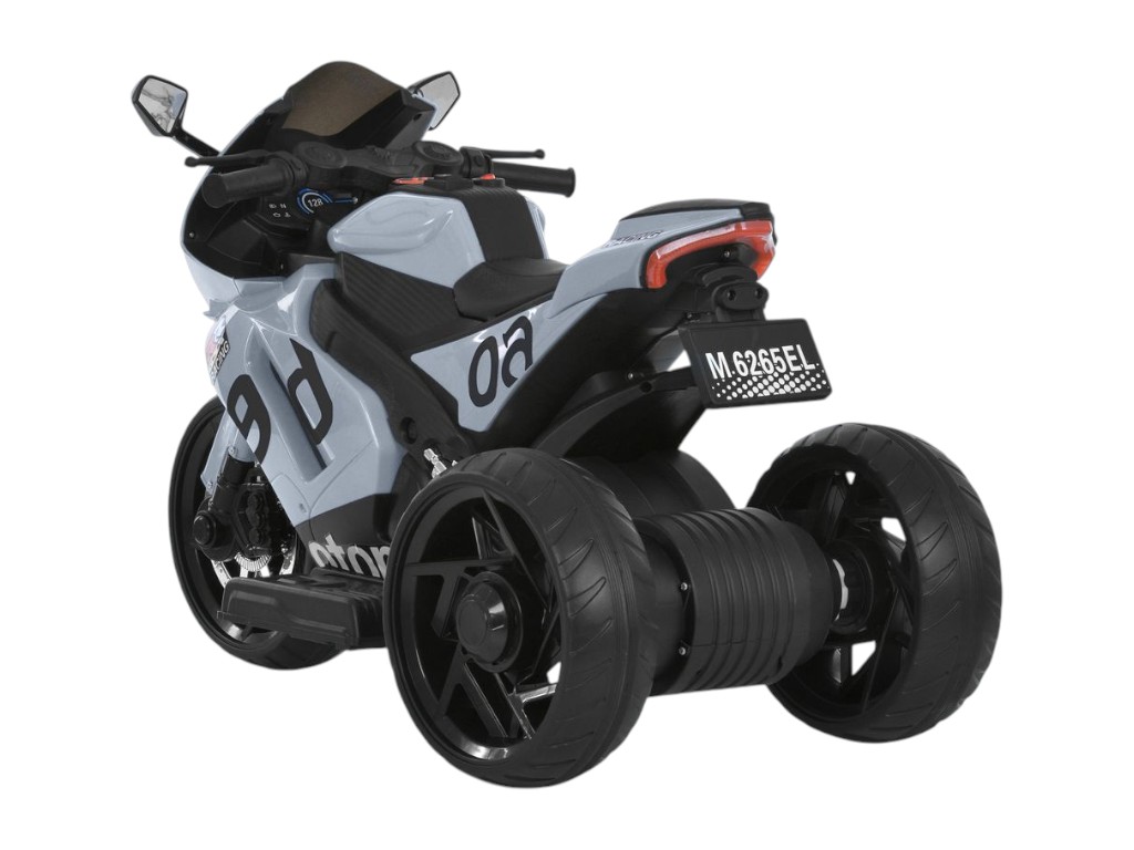 Электромотоцикл детский M 6265EL-11, серый, со светом, музыкой и Bluetooth, Bambi Racer