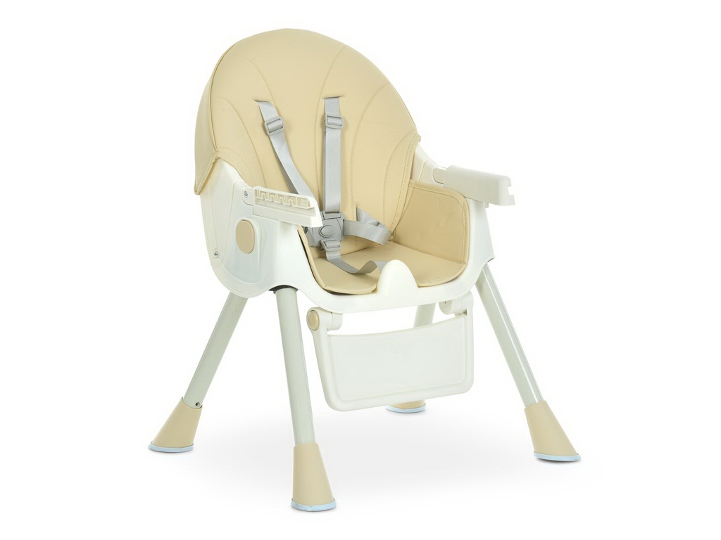 Стільчик для годування, M 6302 Beige, складний, 5-точкові ремені, бежевий, Bambi