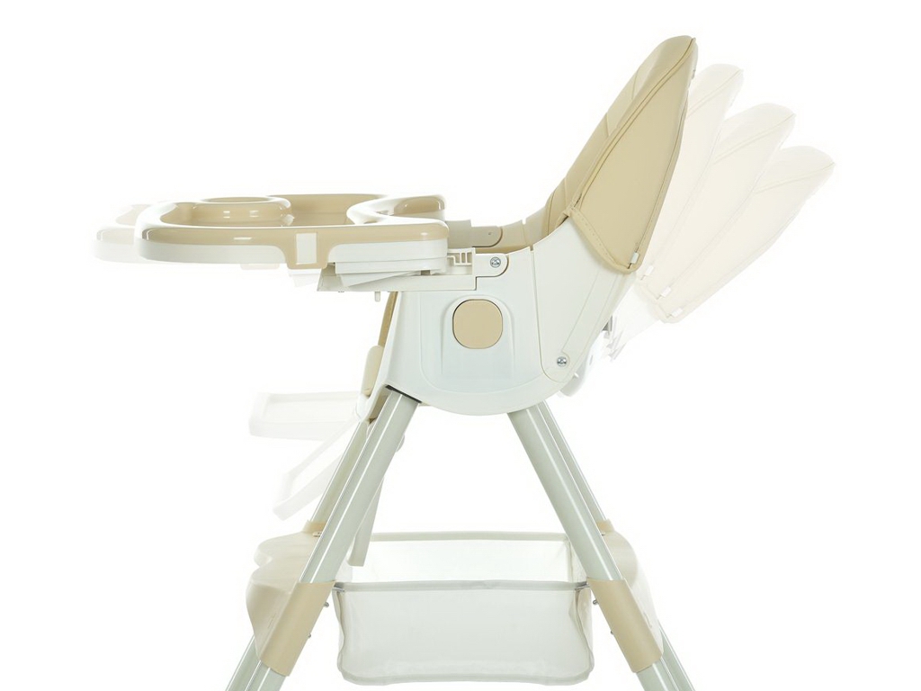 Стільчик для годування, M 6302 Beige, складний, 5-точкові ремені, бежевий, Bambi