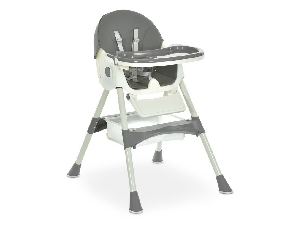 Стульчик для кормления, M 6302 Gray, складной, 5-точечные ремни, серый, Bambi