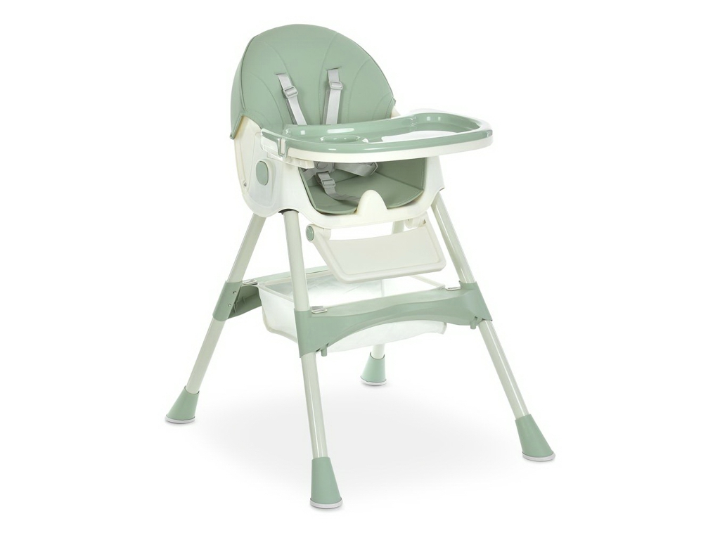Стульчик для кормления, M 6302 Olive, складной, 5-точечные ремни, зеленый, Bambi