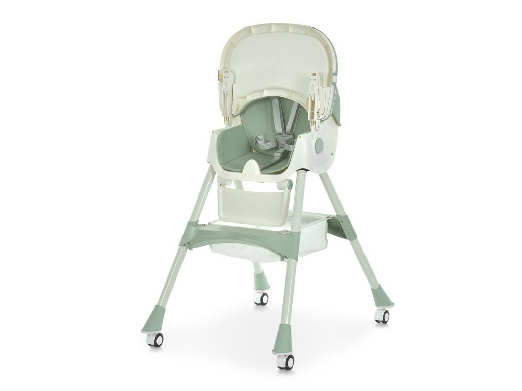 Стульчик для кормления, M 6302 Olive, складной, 5-точечные ремни, зеленый, Bambi