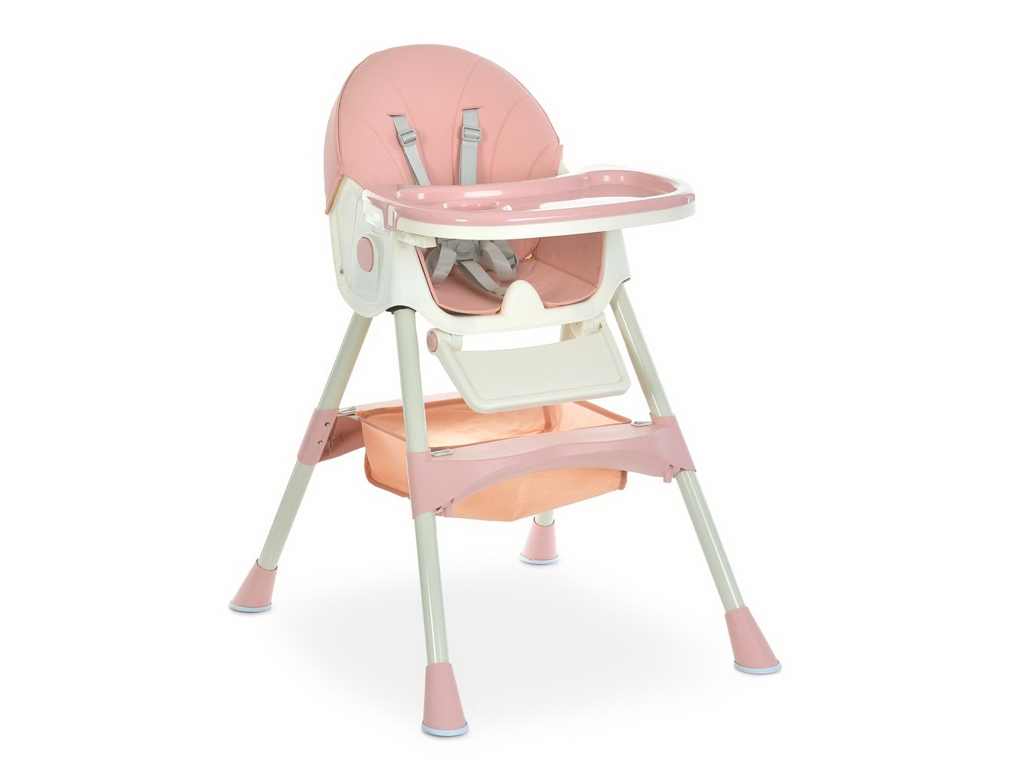 Стульчик для кормления, M 6302 Pink, складной, 5-точечные ремни, розовый, Bambi
