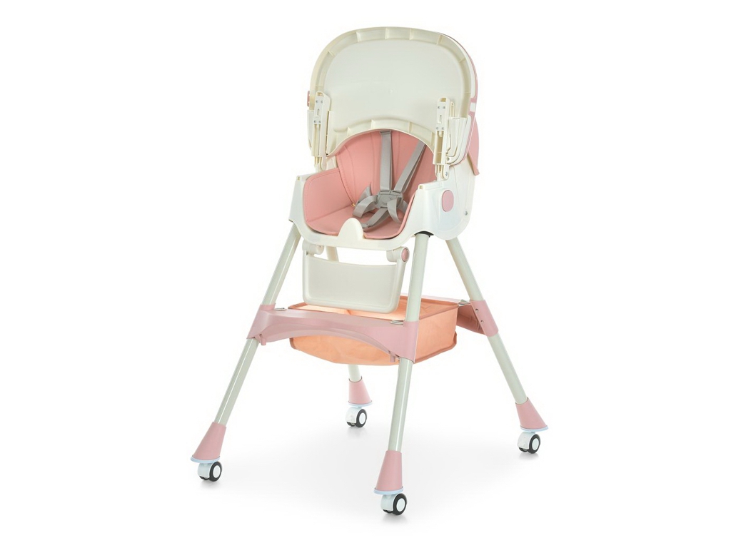 Стульчик для кормления, M 6302 Pink, складной, 5-точечные ремни, розовый, Bambi