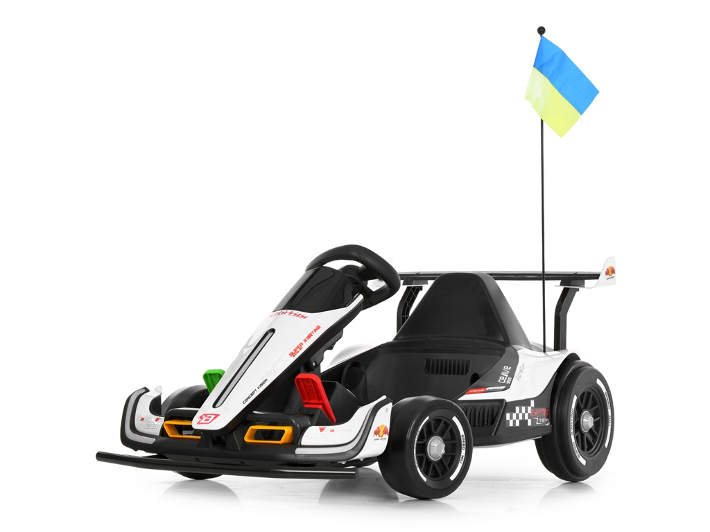 Электрокарт M 6322 EBLR-1, 2 мотора 150W, аккумулятор 24V, белый, Bambi Kart