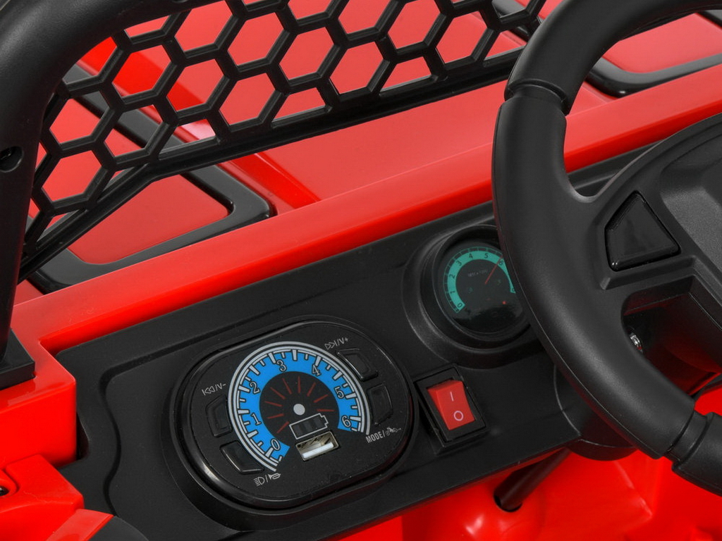 Детский электромобиль джип M 6325EBLR-3, красный, 2×25W, колеса EVA, Bluetooth, Bambi Racer