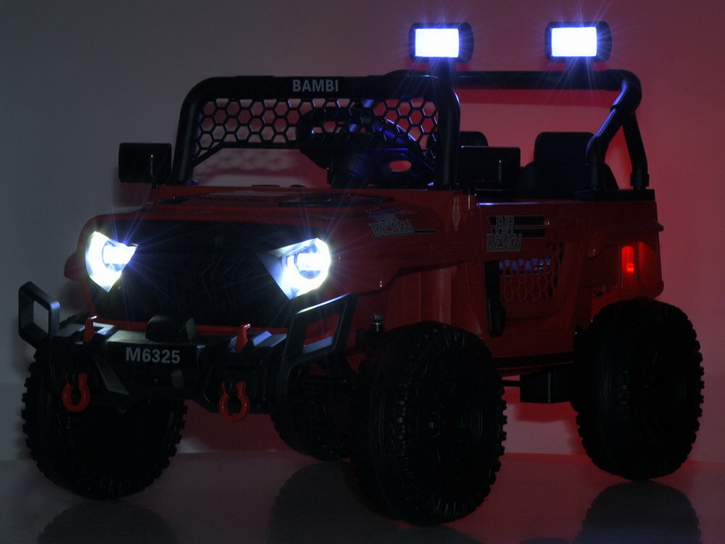 Детский электромобиль джип M 6325EBLR-3, красный, 2×25W, колеса EVA, Bluetooth, Bambi Racer