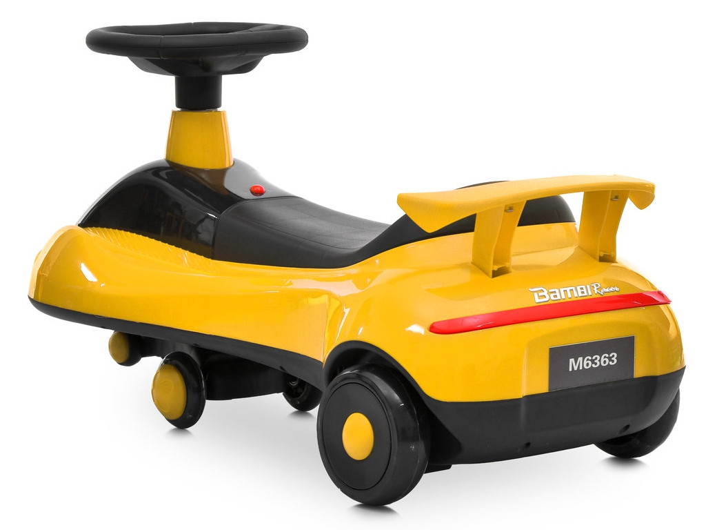 Детская каталка-бибикар Bambi Racer M 6363-6, 1х6V/4AH, 1х25W, свет, музыка, Bluetooth, желтый