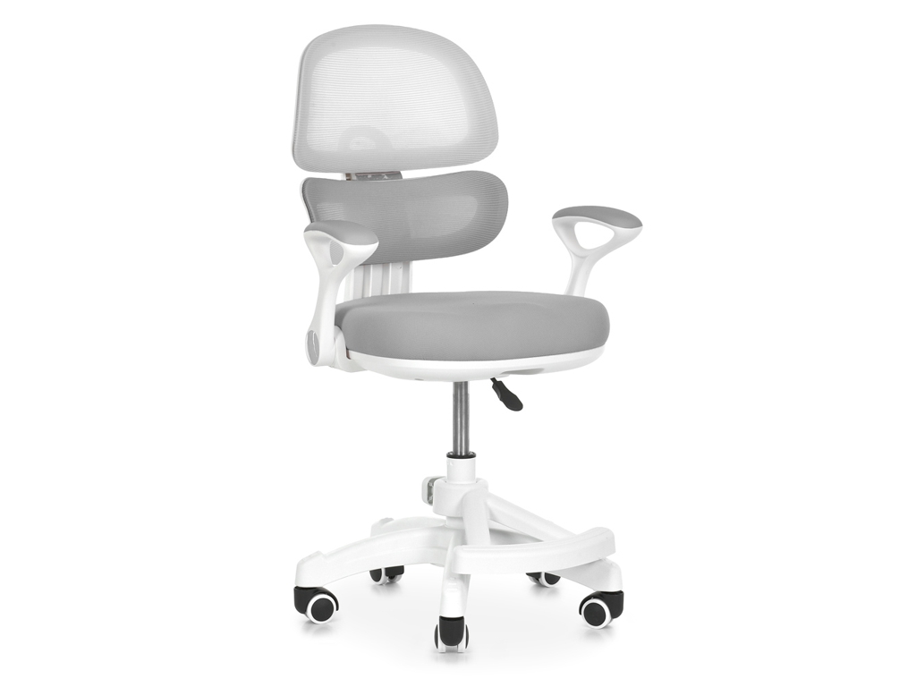 Детское кресло Bambi M 6482-11 серое, регулировка высоты, подножка и блокировка колес
