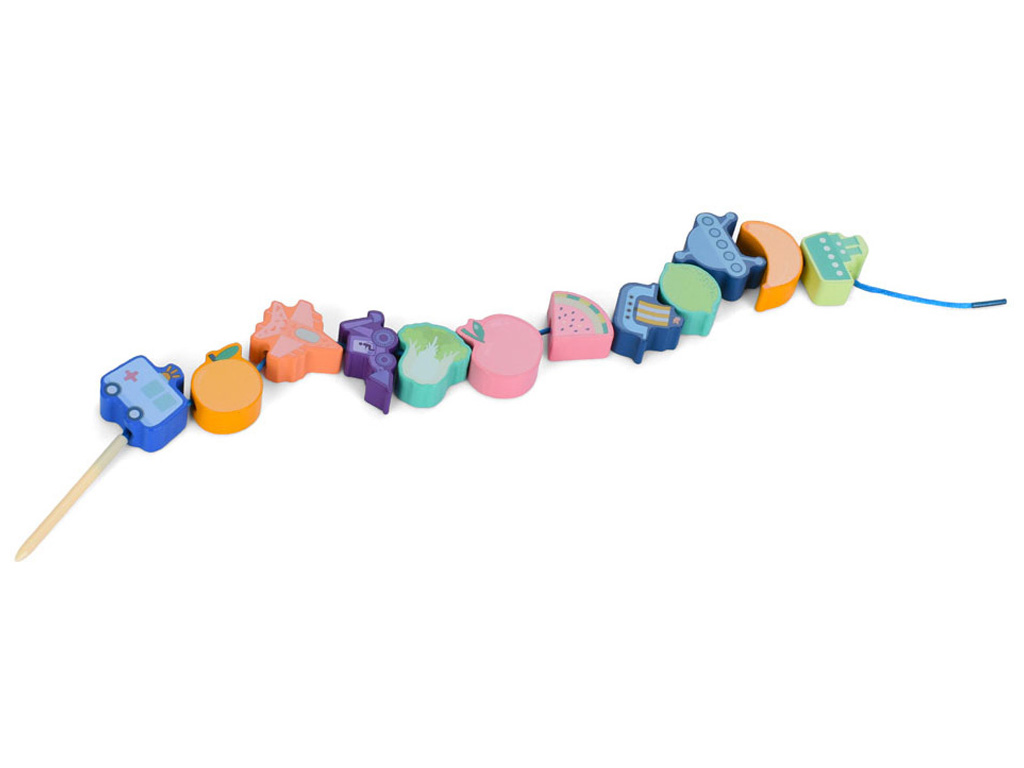 Шнуровка деревянная с фигурками MD 0145, набор для нанизывания, 2 вида, Tree Toys