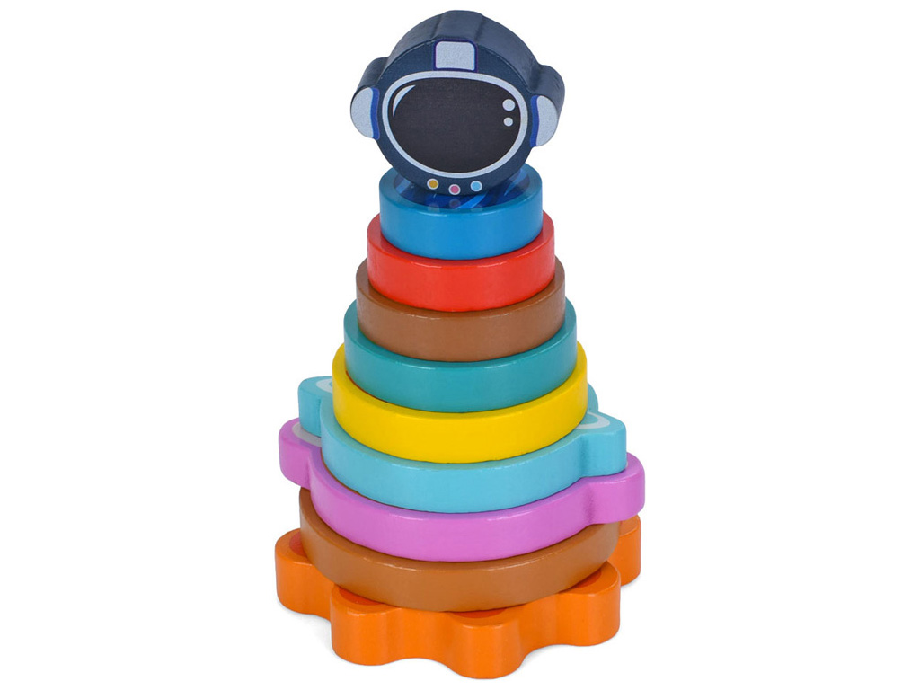 Деревянная пирамидка Космонавт MD 0148, Tree Toys