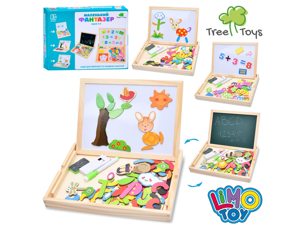 Деревянная игрушка Доска магнитная 2в1. Tree Toys MD 0815