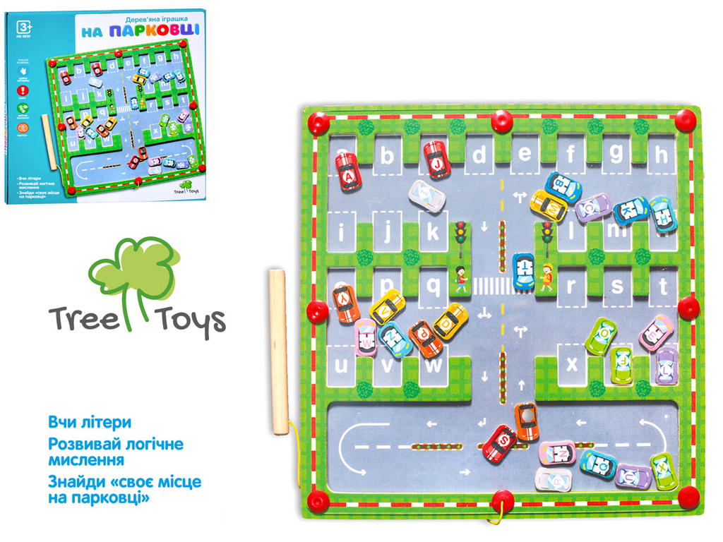 Деревянная игрушка настольная магнитная стоянка. Tree Toys MD 0830