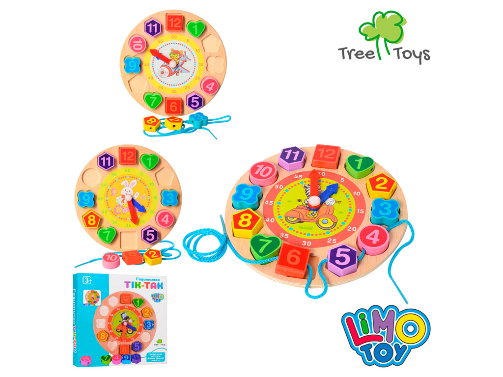 Дерев'яна іграшка Годинник 18 см. Tree Toys MD 1270
