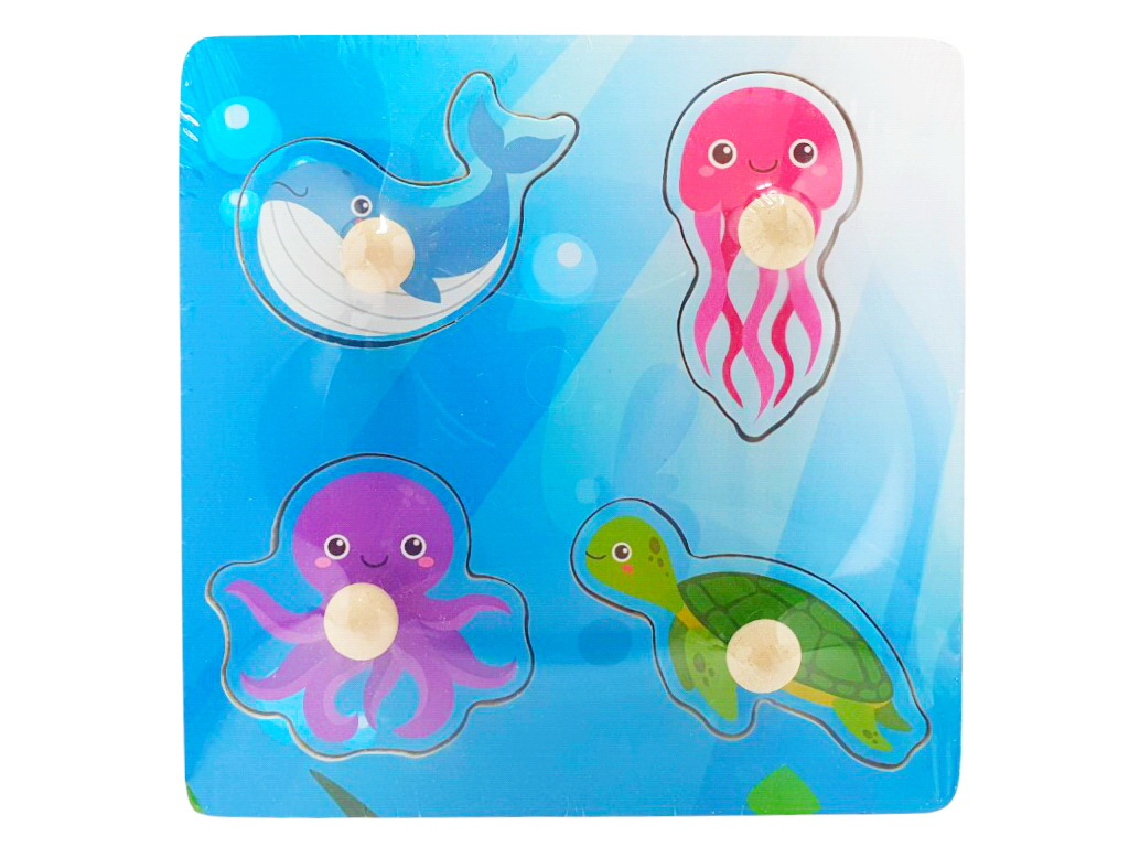 Деревянная игрушка рамка-вкладыш с ручкой, 15×15 см, 4 фигуры, микс видов (цена за 1 шт)