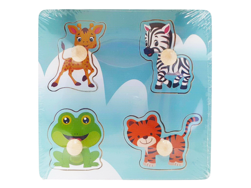 Деревянная игрушка рамка-вкладыш с ручкой, 15×15 см, 4 фигуры, микс видов (цена за 1 шт)