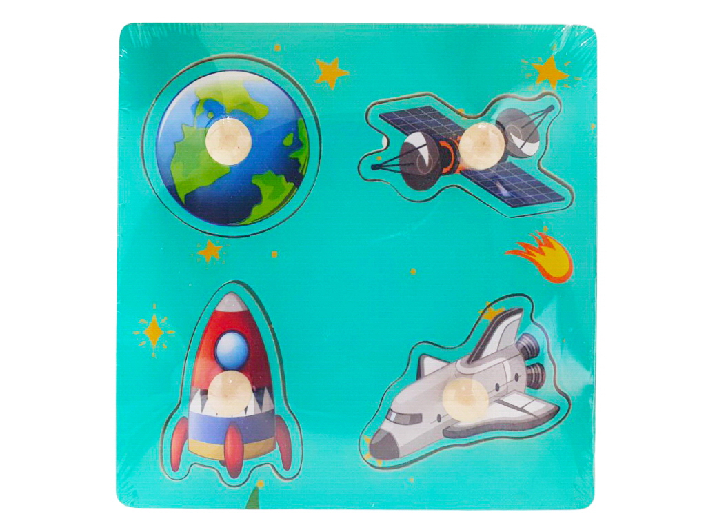 Деревянная игрушка рамка-вкладыш с ручкой, 15×15 см, 4 фигуры, микс видов (цена за 1 шт)
