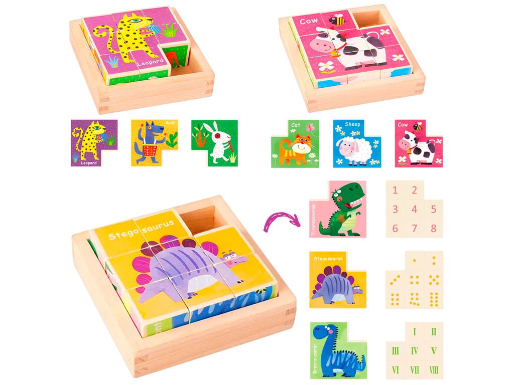 Деревянная игрушка Кубики пазлы. MD 1857