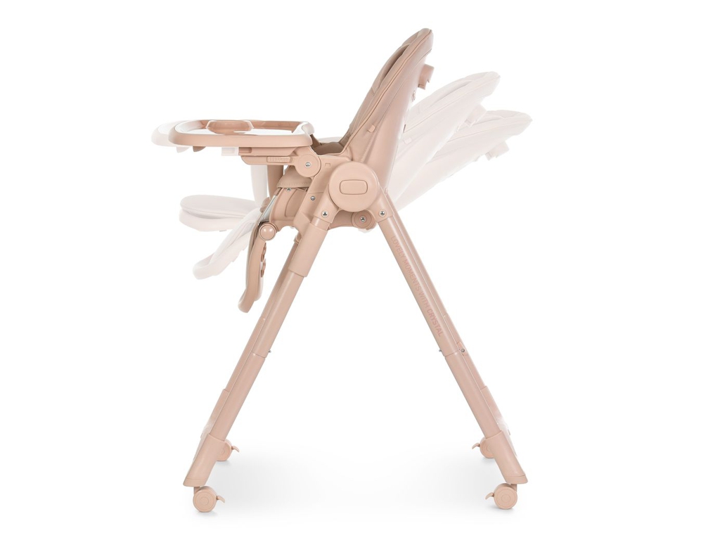 Стульчик для кормления El Camino CRYSTAL ME 1037 Nude Pink. 5-точечные ремни, вкладыш