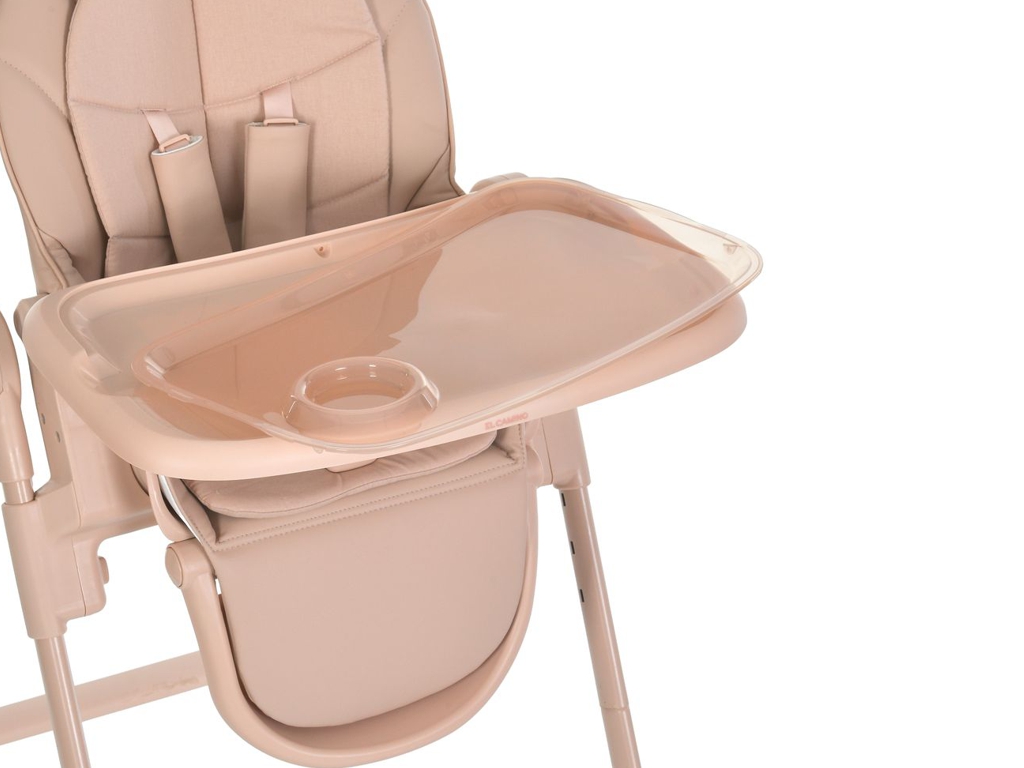 Стульчик для кормления El Camino CRYSTAL ME 1037 Nude Pink. 5-точечные ремни, вкладыш