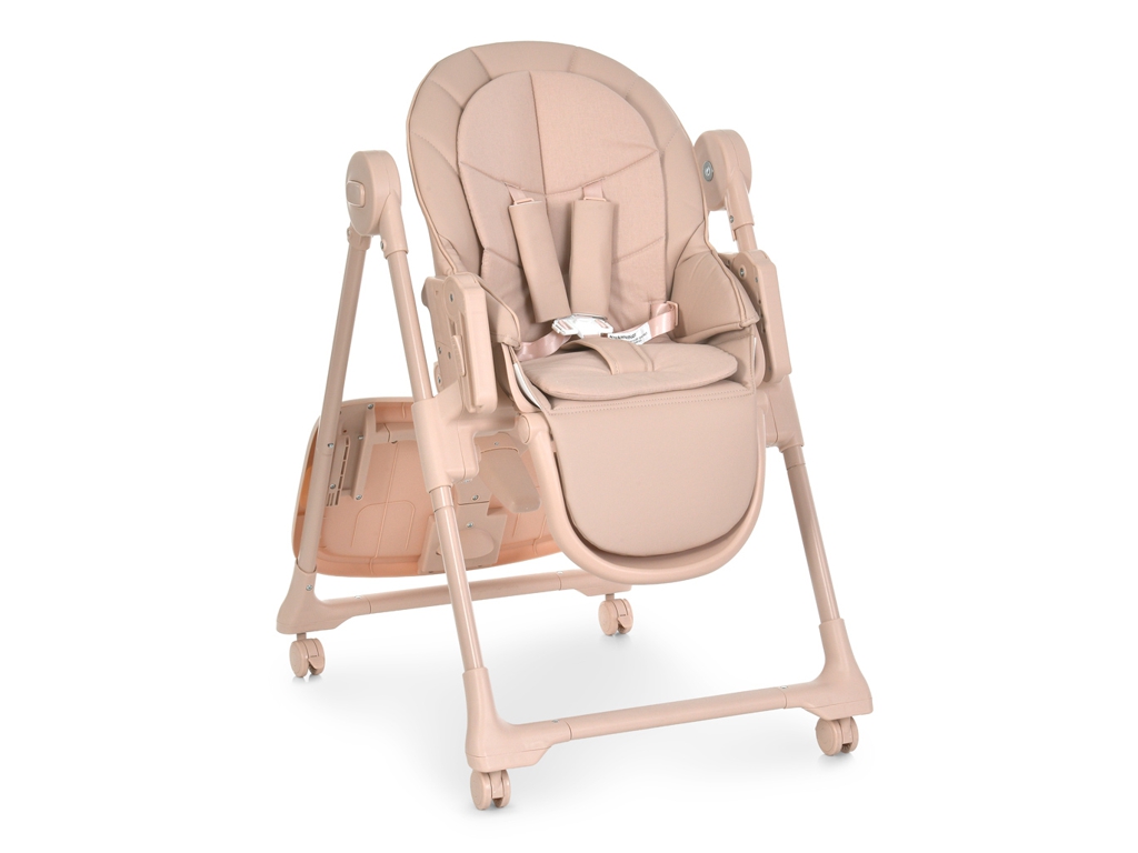 Стульчик для кормления El Camino CRYSTAL ME 1037 Nude Pink. 5-точечные ремни, вкладыш