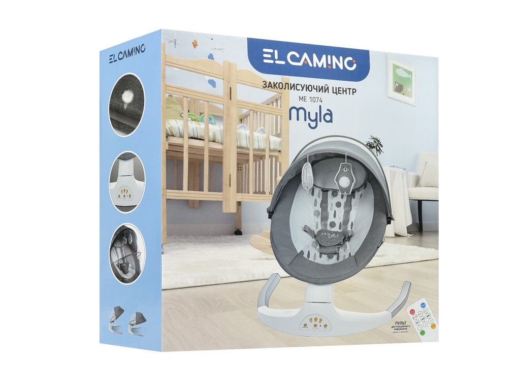 Заколисуючий центр ME 1074 Myla Soft Mint, таймер, музика, EL CAMINO