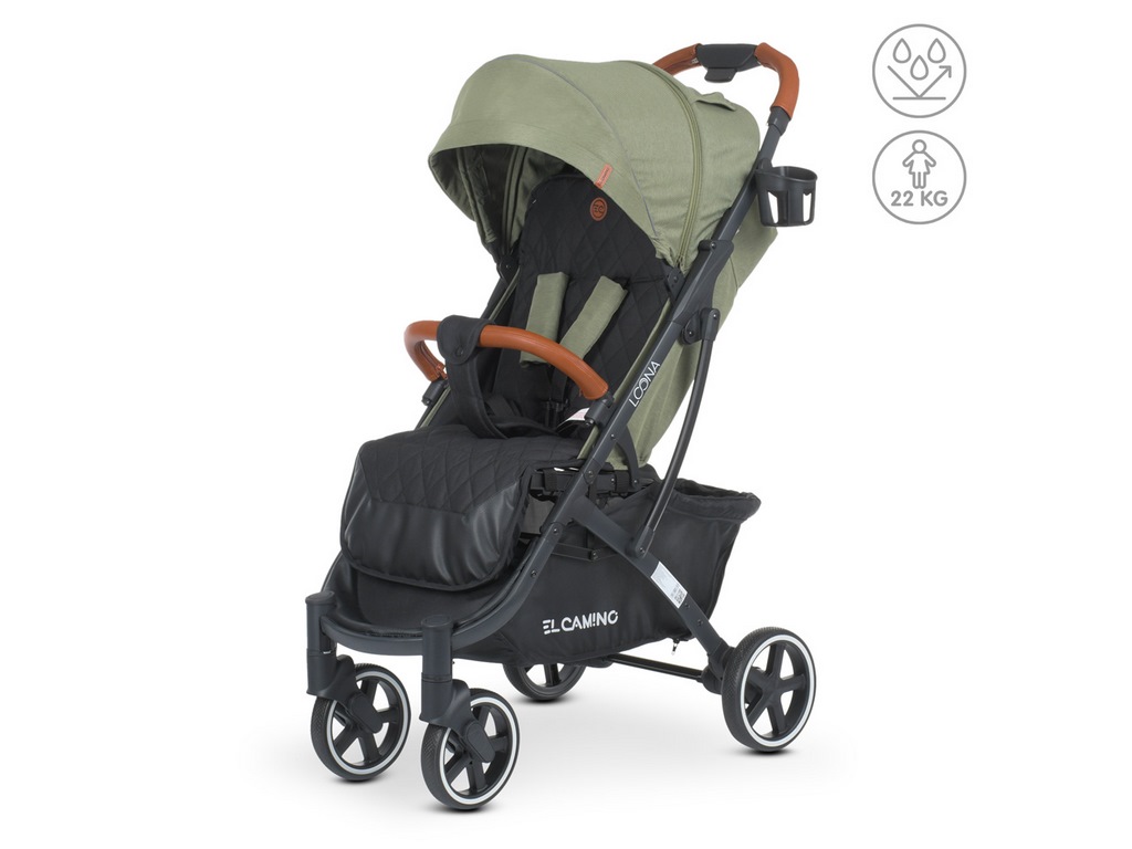 Коляска дитяча прогулянкова. EL CAMINO ME 1090-1 LOONA Olive Green