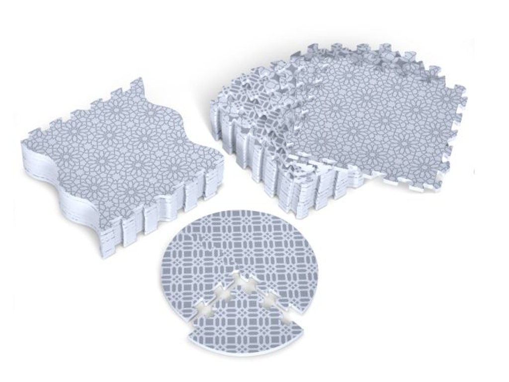 Килимок-пазл Gray Patterns ME 1167, 31,5 см, 50×50 см, складний, EL CAMINO