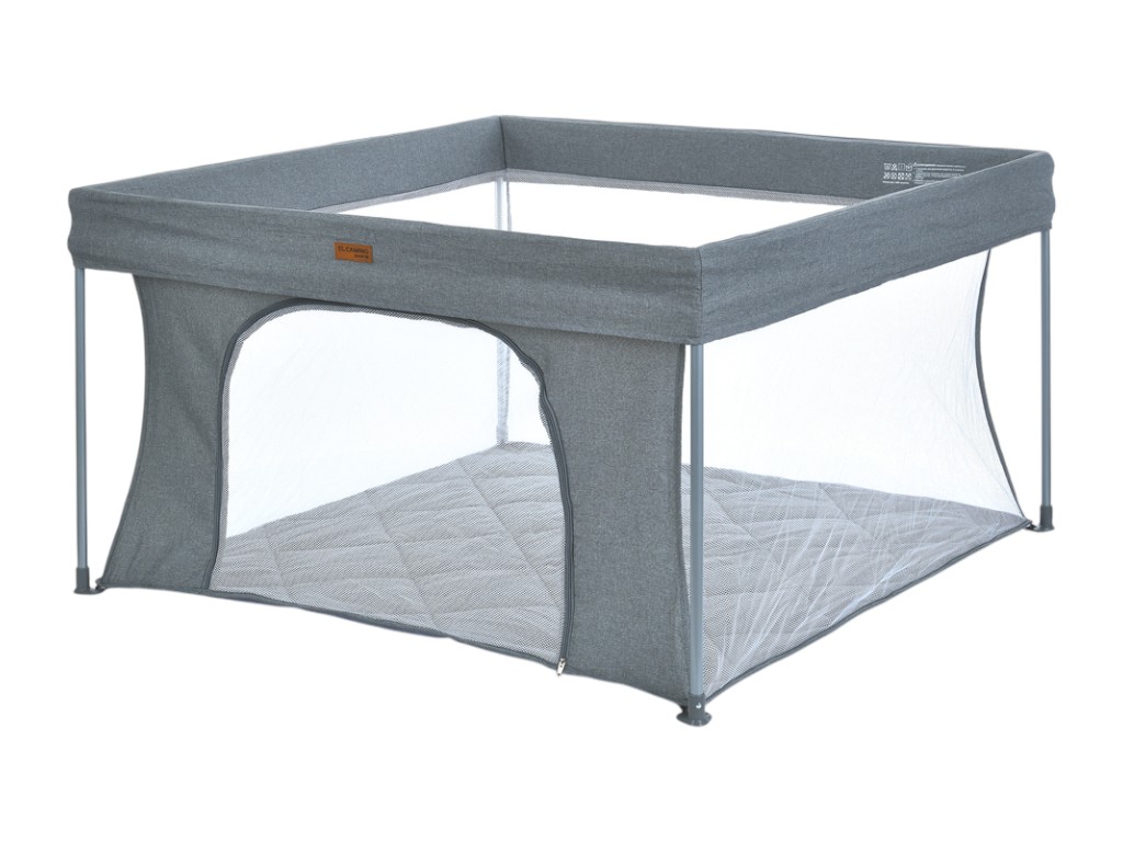 Манеж дитячий прямокутний ME 1196 Dark Gray, боковий вхід, EL CAMINO