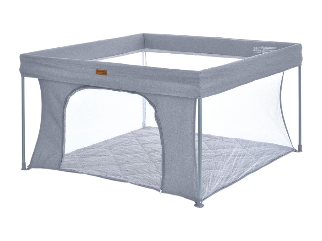 Манеж дитячий квадратний ME 1196 Gray, з м'яким матрацом, EL CAMINO