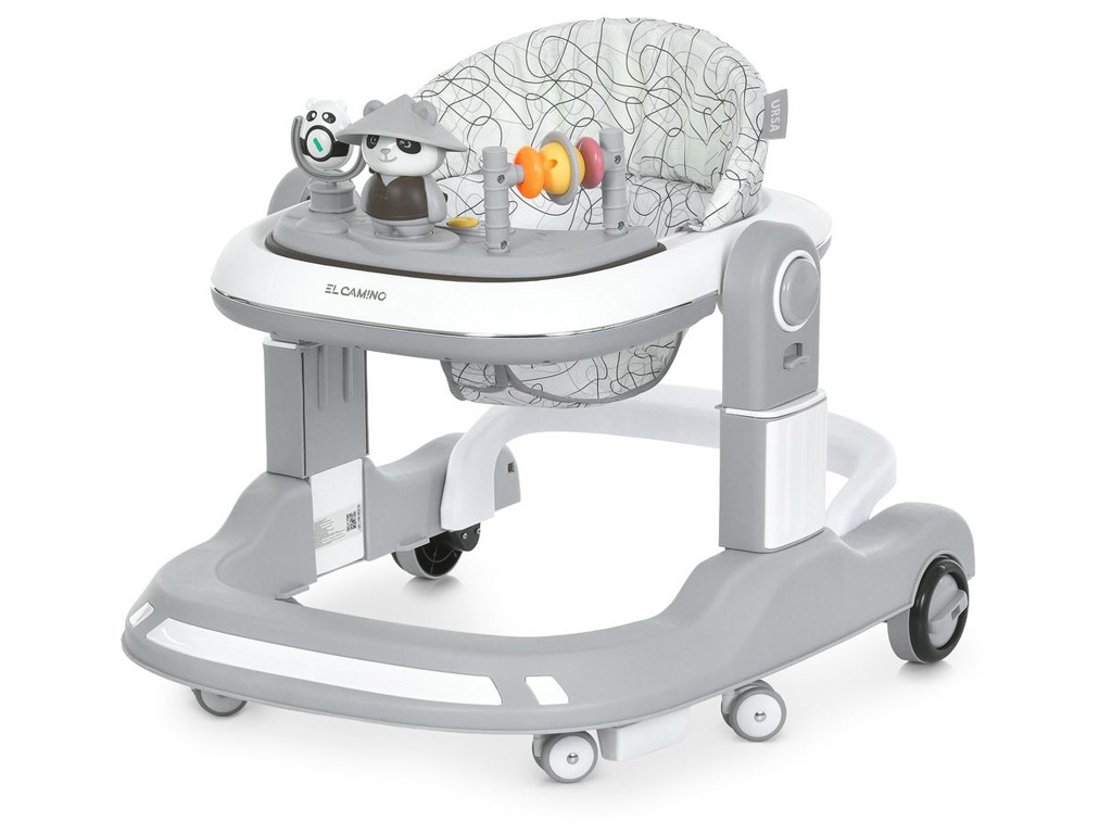 Ходунки 2 в 1 ME 1200 URSA Gray, пушер, музика, світло, сірий