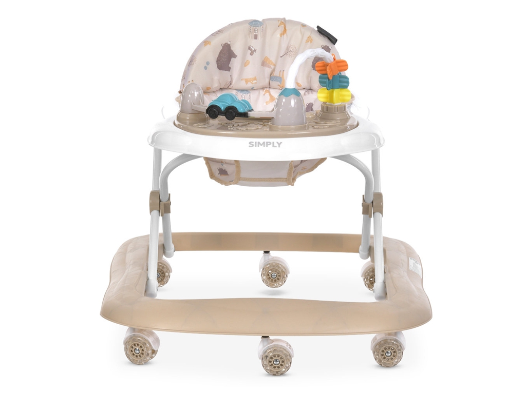 Детские ходунки El Camino Simply ME 1215 Beige, музыкальная панель, 8 колес, регулировка высоты, беж