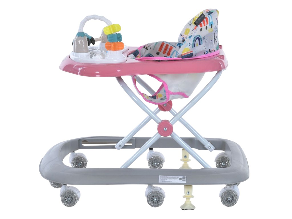 Ходунки El Camino ME 1215 SIMPLY Pink, музыкальные, 8 колес, стопор, на батарейках, розовые