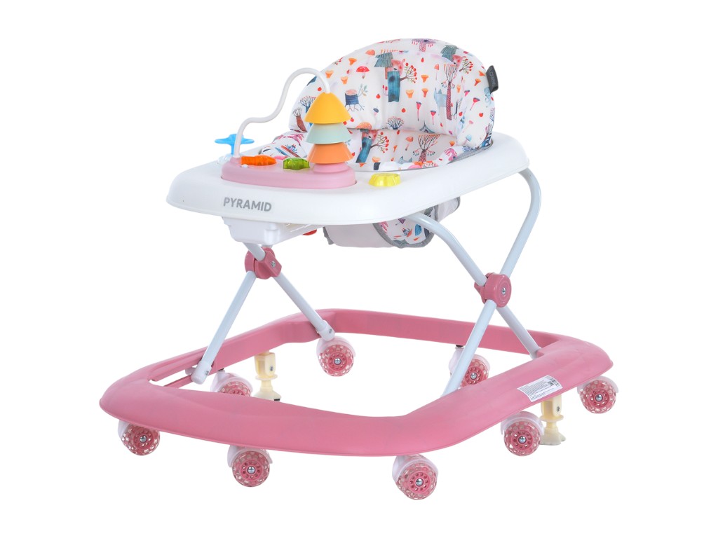 Ходунки El Camino ME 1217 PYRAMID Pink, музика, стопор, 8 коліс, El Camino
