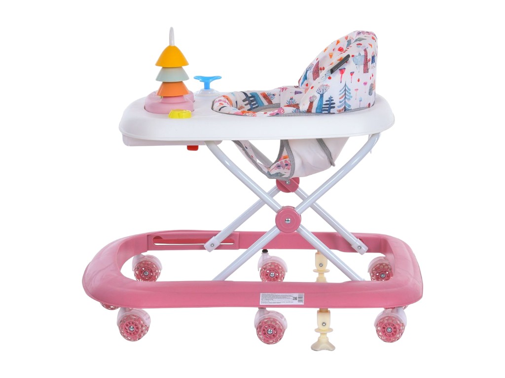 Ходунки El Camino ME 1217 PYRAMID Pink, музика, стопор, 8 коліс, El Camino