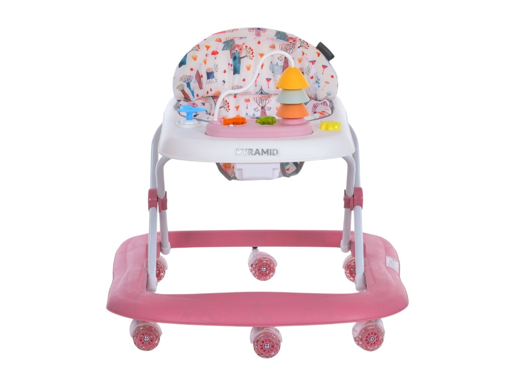 Ходунки El Camino ME 1217 PYRAMID Pink, музика, стопор, 8 коліс, El Camino