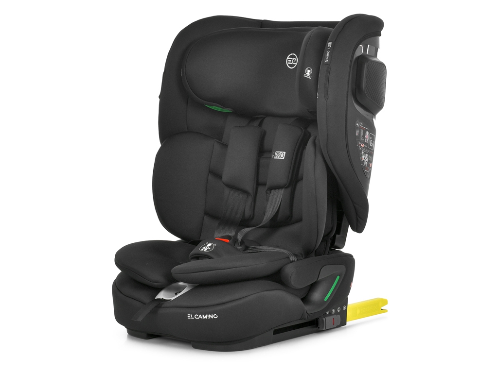 Детское автокресло El Camino i-PRO ME 1234 Black, 76-150 см, ISOFIX, Top Tether, черный