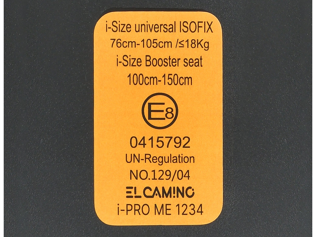Детское автокресло El Camino i-PRO ME 1234 Gray, 76-150 см, ISOFIX, Top Tether, серый