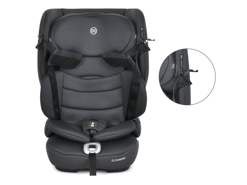 Детское автокресло El Camino i-PRO ME 1234 Gray, 76-150 см, ISOFIX, Top Tether, серый