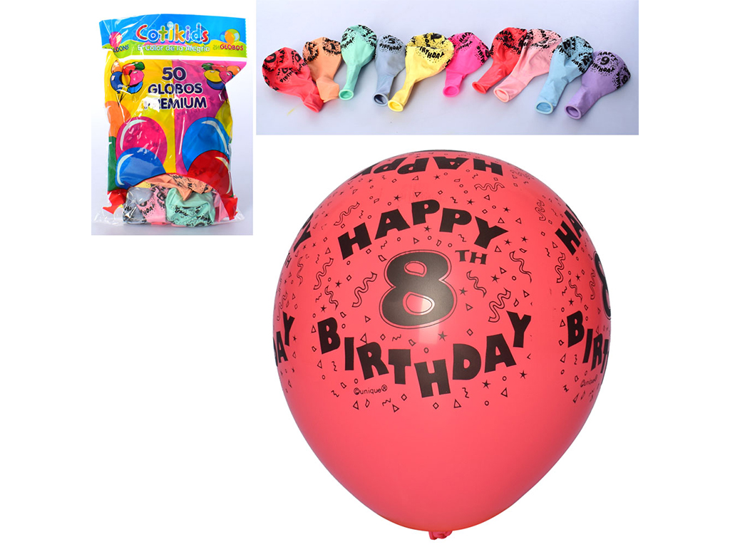 Кульки надувні День народження мікс цифр в кожній упаковці 50 шт. MK 0717