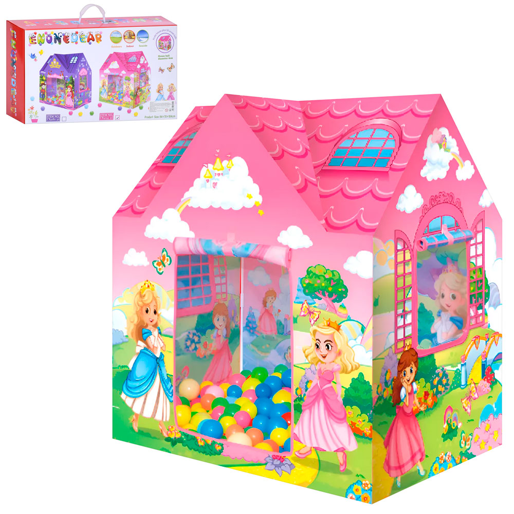 Палатка детская MR 1300 домик 94-70-104 см, каркасная, с шариками, BabyToys