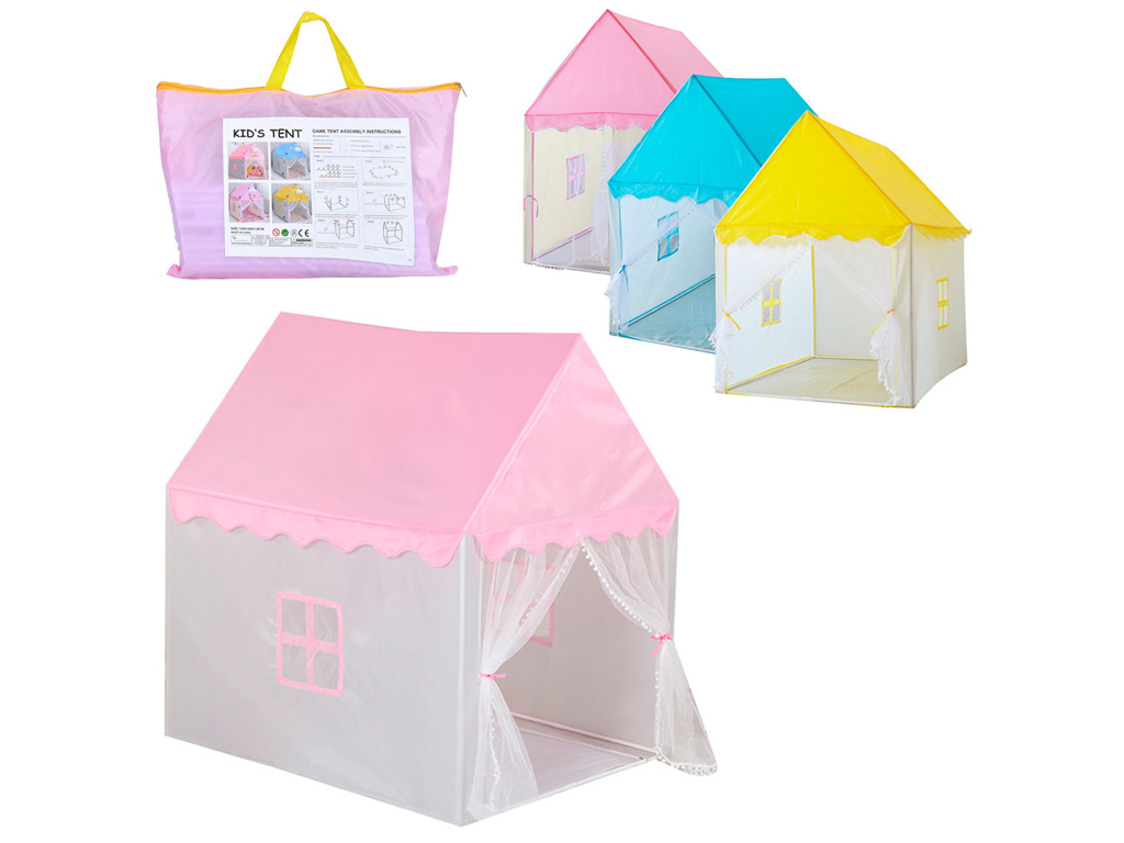 Палатка детская MR 1305 домик 120-100-130 см, с сеткой, 4 цвета, BabyToys