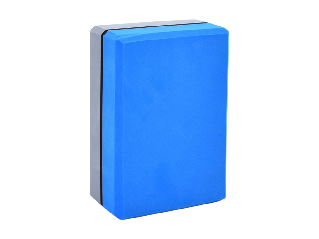 Блок для йоги опорный MS 0858-17-BL, 23 см, EVA, двухцветный