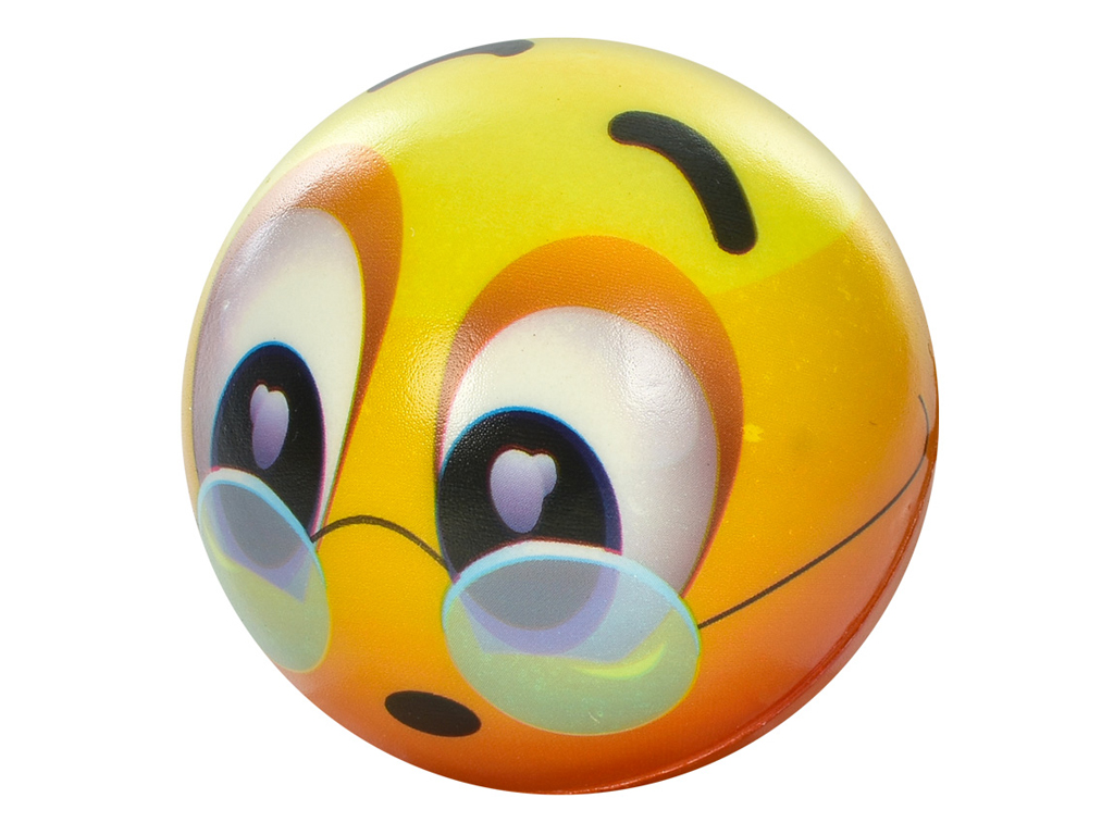 Мяч детский фомовый Emoji MS3521-3, 10 см, со смайлами, микс видов