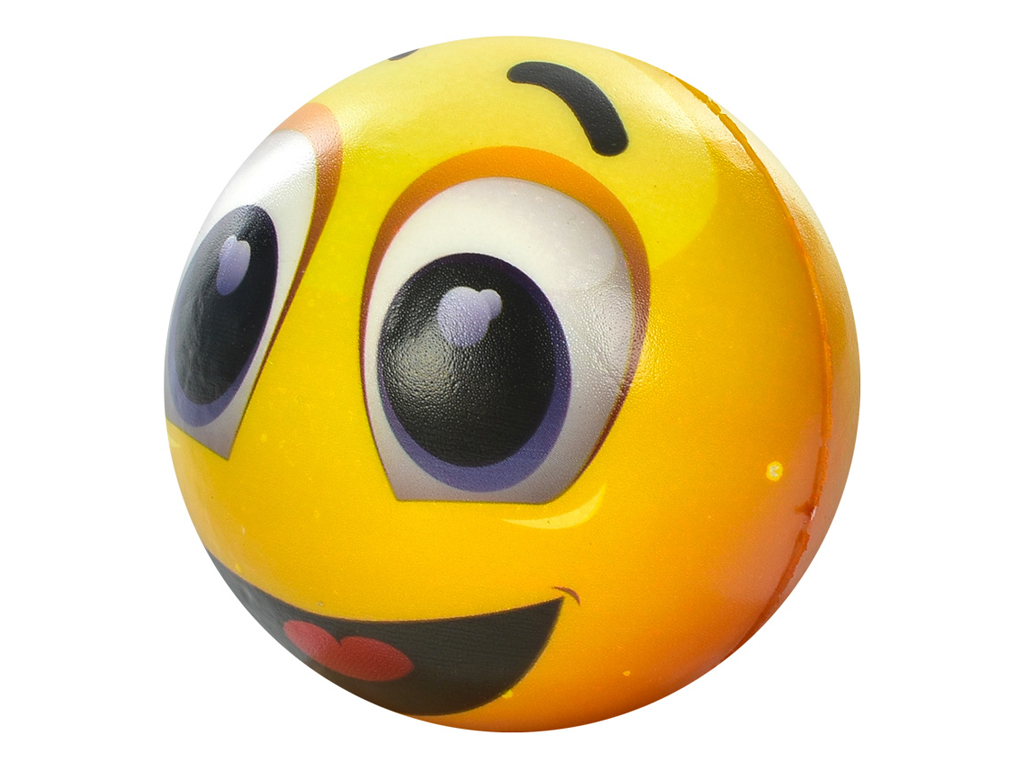 Мяч детский фомовый Emoji MS3521-3, 10 см, со смайлами, микс видов