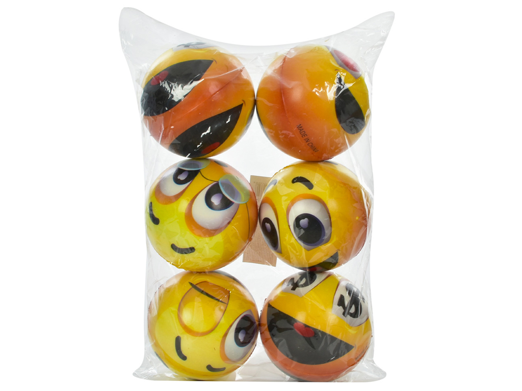 Мяч детский фомовый Emoji MS3521-3, 10 см, со смайлами, микс видов