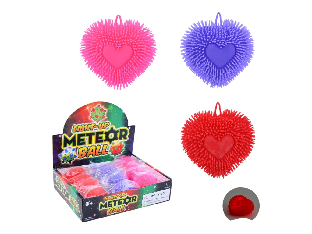 Игрушка антистресс сердце, свет, на батарейках, 3 цвета (цена за 1 шт)